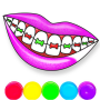 icon Lips Coloring Game Glitter(Parıltılı Dudaklar Boyama Oyunu)
