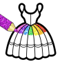 icon Dresses coloring book glitter()