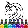 icon Unicorn Coloring(Keşfet Tek Boynuzlu At Boyama Kitabı ve Oyunlar)