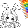 icon Cute Drawing : Anime Color Fan (Sevimli Çizim: Anime Renkli Fan)