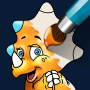 icon Dino Coloring(Çocuklar Dinozor Boyama Sayfaları)