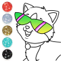 icon Cute Cats Coloring Glitter(Sevimli Kedicik Boyama Parıltılı)
