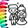 icon Bride and Groom Coloring Book(Prenses Düğün Boyama Oyunu)