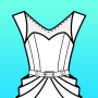 icon Fashion Design Flat Sketch (Moda Tasarımı
)