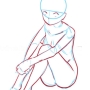 icon Anime Girl Pose Sitting(Anime Kız Duruşu Oturan)