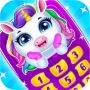 icon Unicorn mobile phone game (Bebek tek boynuzlu at pembe oyuncak telefon)