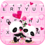 icon Pink Panda Couple(Pembe Panda Çift Klavye Arka Plan
)