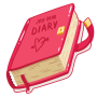icon Diary: Notes, Goals, Reminder. (Günlük: Notlar, Hedefler, Hatırlatma.)