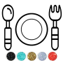 icon Kitchen Tools Coloring Book (Mutfak Aletleri Boyama Kitabı
)
