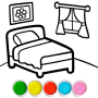 icon Bedroom Coloring For Kids (Çocuklar İçin Yatak Odası Boyama)